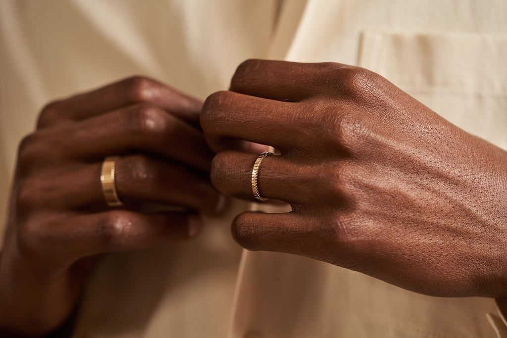 Facet 14K Guld Stacking Ring