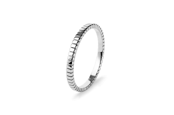 Facet 14K Whitegold Stacking Ring