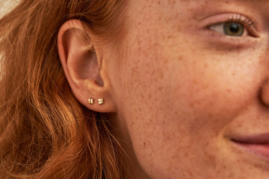 Facet 14K Gold Studs