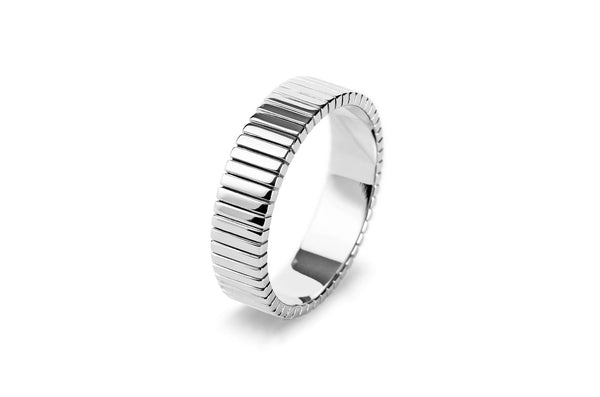 Facet Wide 14K Whitegold Ring