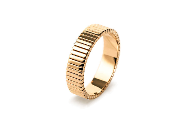 Facet Wide 14K Gold Ring