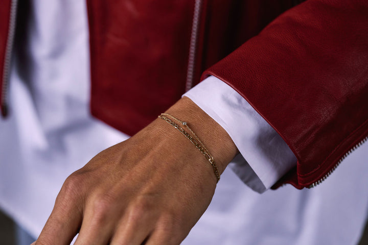 Figaro Chain 14K Gold Bracelet