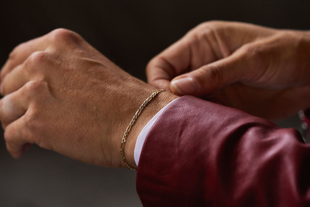 Figaro Chain 14K Gold Bracelet