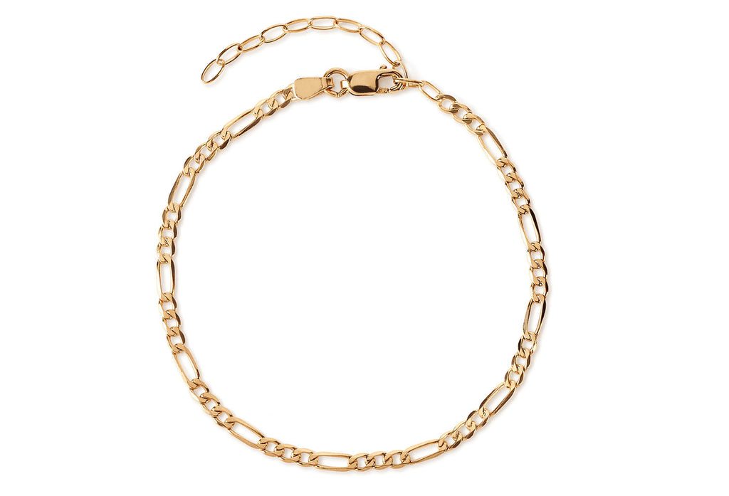 Figaro Chain 14K Gold Bracelet
