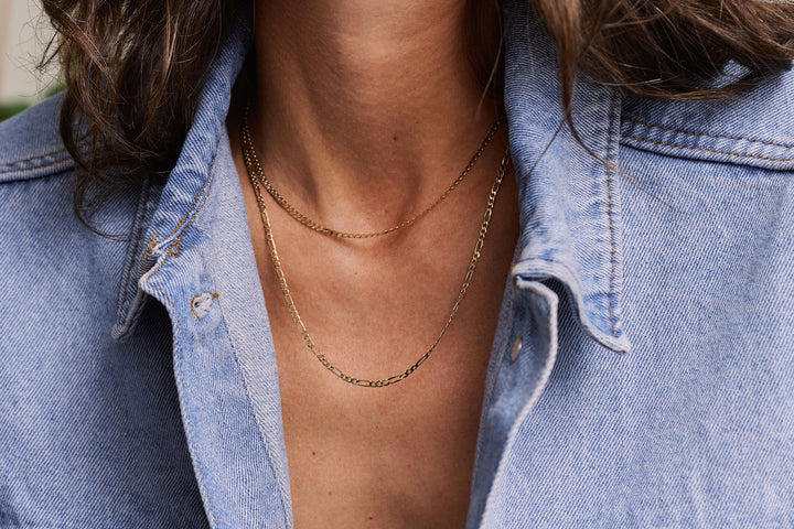 Figaro Chain 14K Gold Necklace
