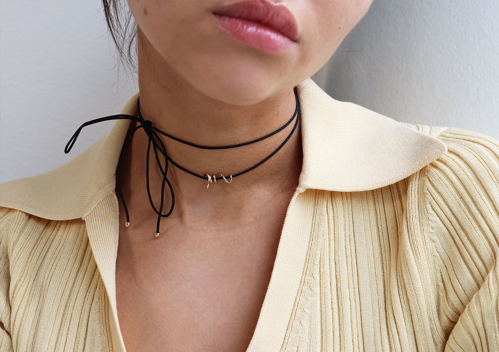 Gold Spiral Cord 14K Gold Cord Necklace