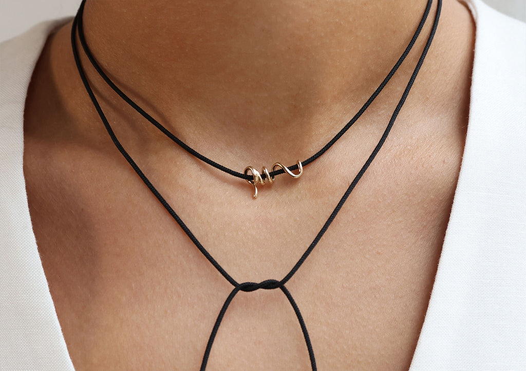 Gold Spiral Cord 14K Gold Cord Necklace