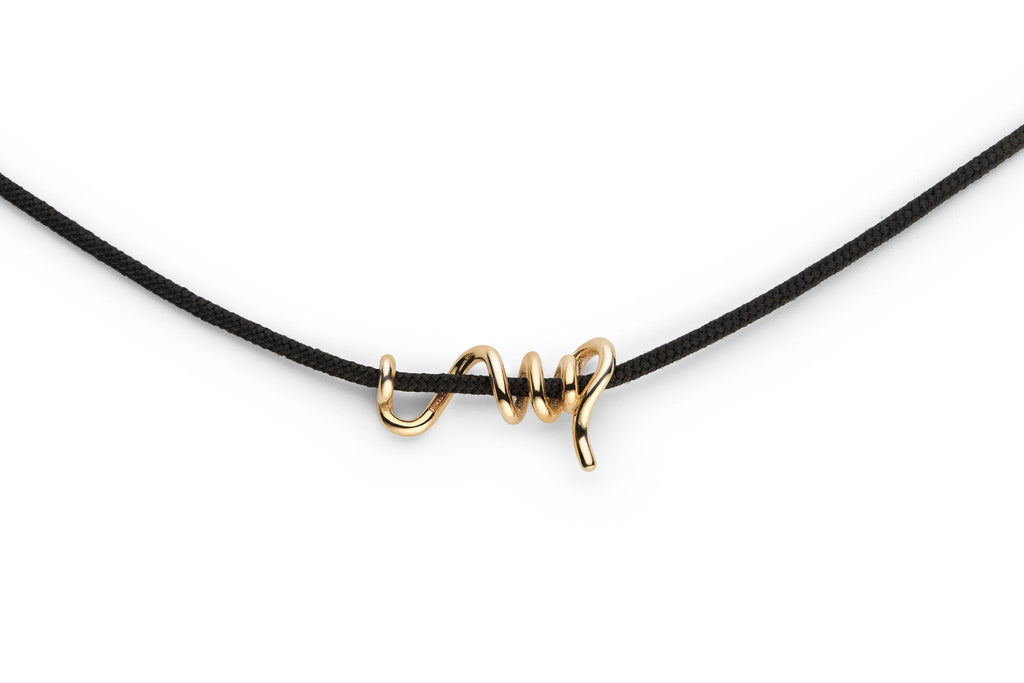 Gold Spiral Cord 14K Gold Cord Necklace