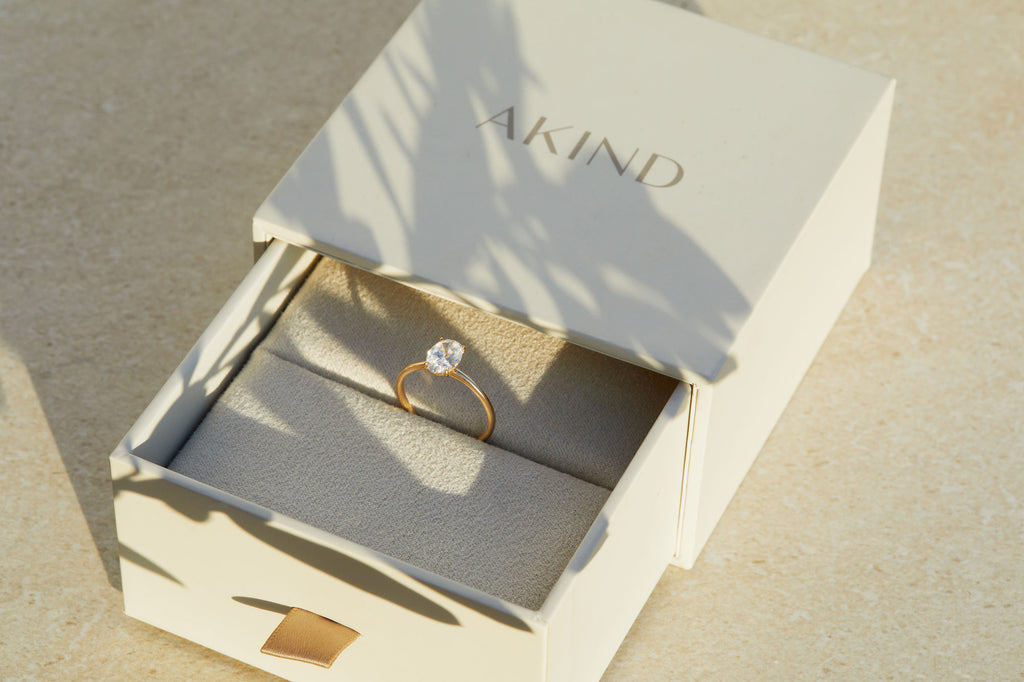 Oval Cut 14 oder 18k Gold Ring w. 1,0 CT Laborgewachsener Diamant