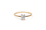 Oval Cut 14 or 18K Gold Ring w. 0.5ct Lab-Grown Diamond