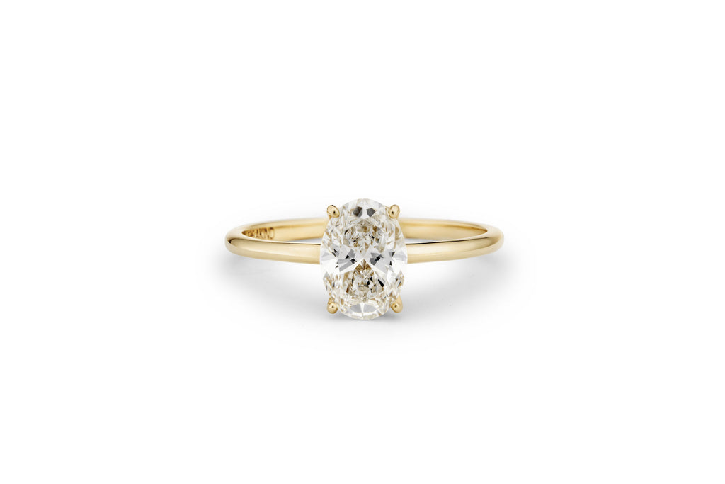 Oval Cut 14 oder 18k Gold Ring w. 1,0 CT Laborgewachsener Diamant