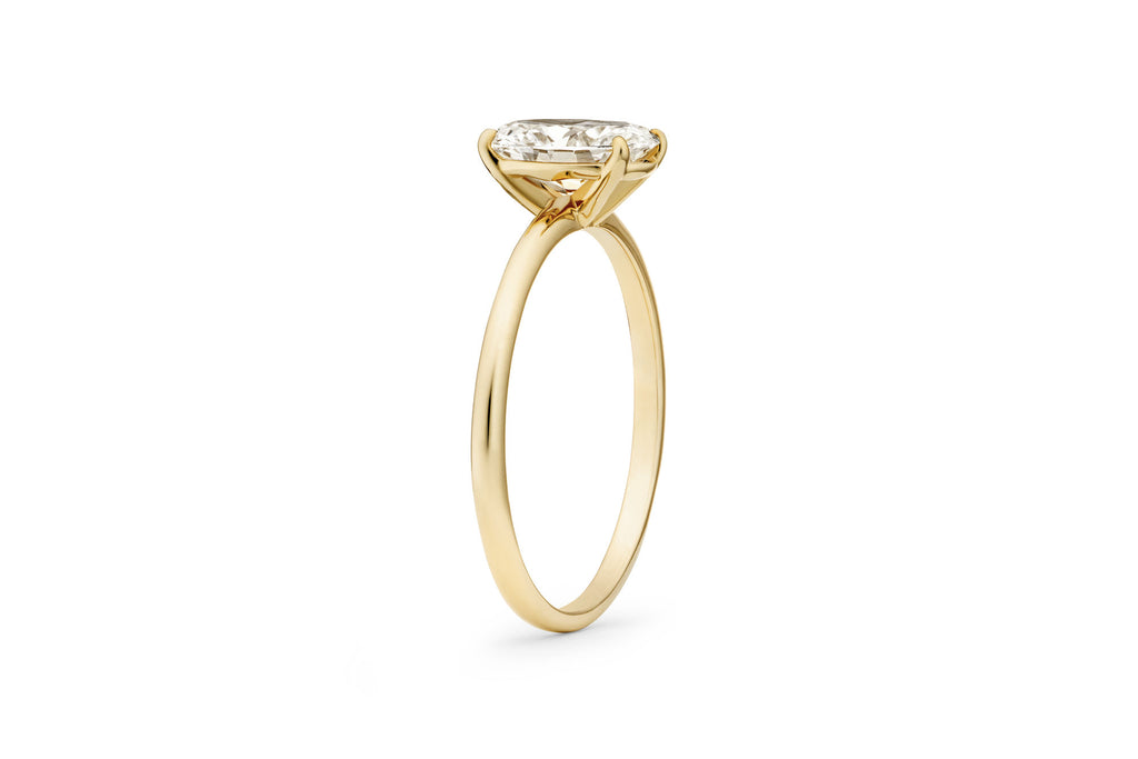 Oval Cut 14 oder 18k Gold Ring w. 1,0 CT Laborgewachsener Diamant