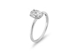 Oval Cut 14 or 18K Whitegold Ring w. 1.0 ct Lab-Grown Diamond