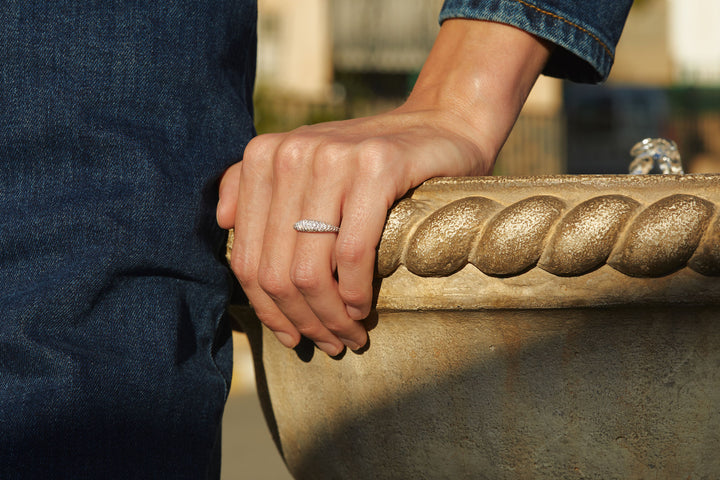 Pavè Dome 14K eller 18K Guld Ring