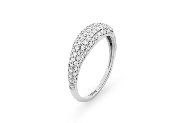 Pavè Dome 14K or 18K Whitegold Ring