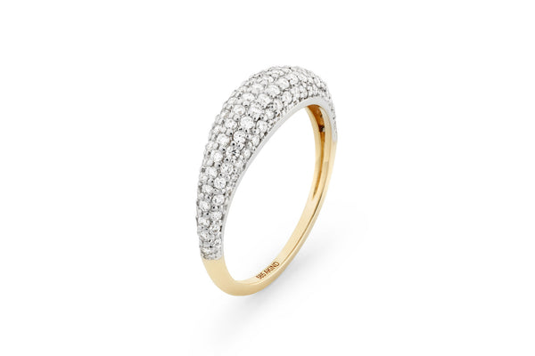 Pavè Dome 14K or 18K Gold Ring