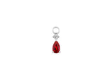 Ruby Hoop Charm Charm 14K Hvidguld Ørering-vedhæng