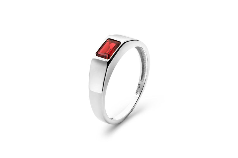 Ruby 14K Whitegold Signet Ring