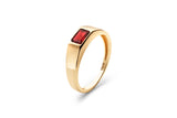 Ruby 14K Gold Signet Ring