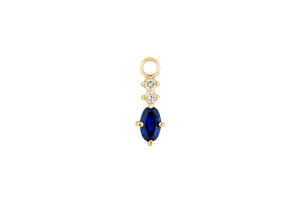 Sapphire Hoop Charm 14K Gold Earring-pendant