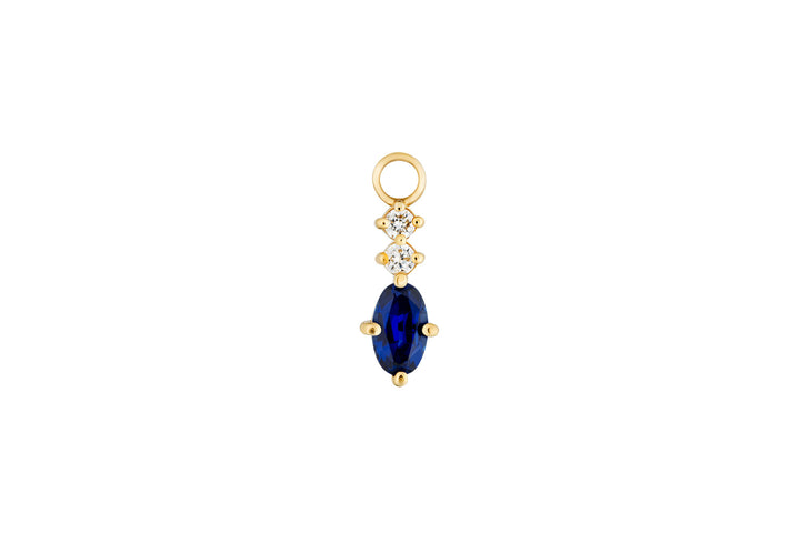 Sapphire Hoop Charm 14K Gold Ohrring-Pendant