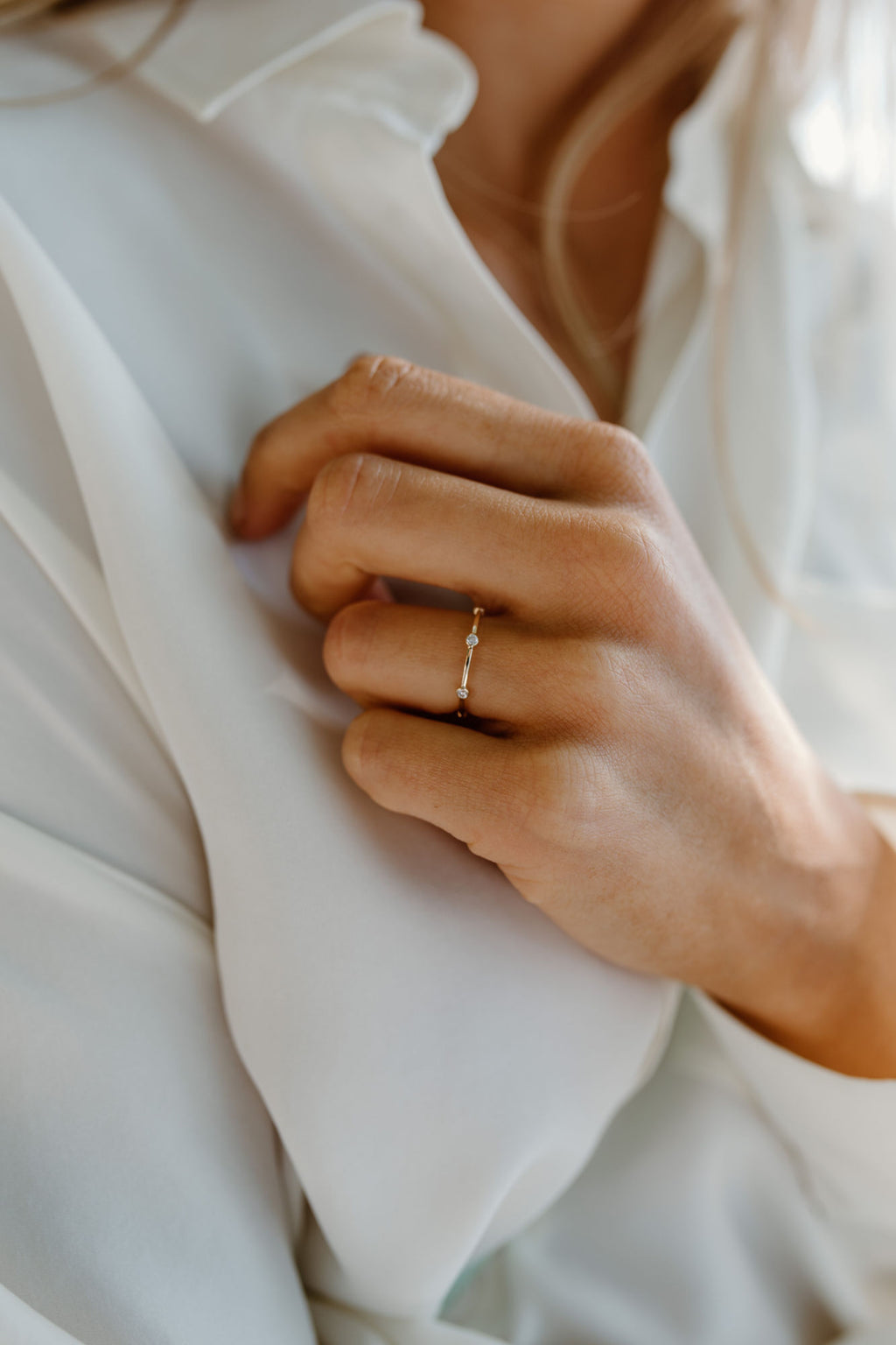 Six Diamond 14K Gold Band