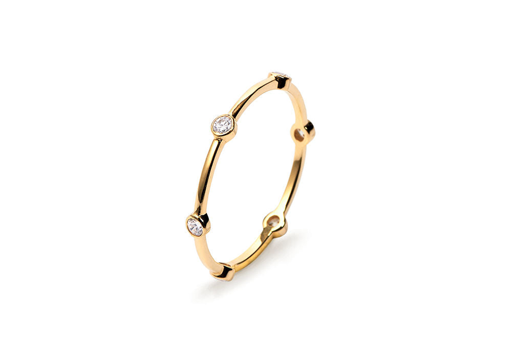 Six Diamond 14K Gold Band