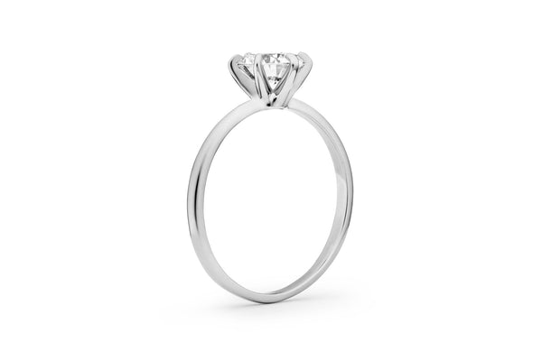 Six Prong 14K or 18K Whitegold Ring w. 1.0ct Lab-Grown Diamond