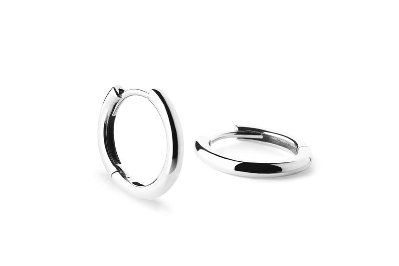 Sleek 14K Whitegold Hoops 10 mm