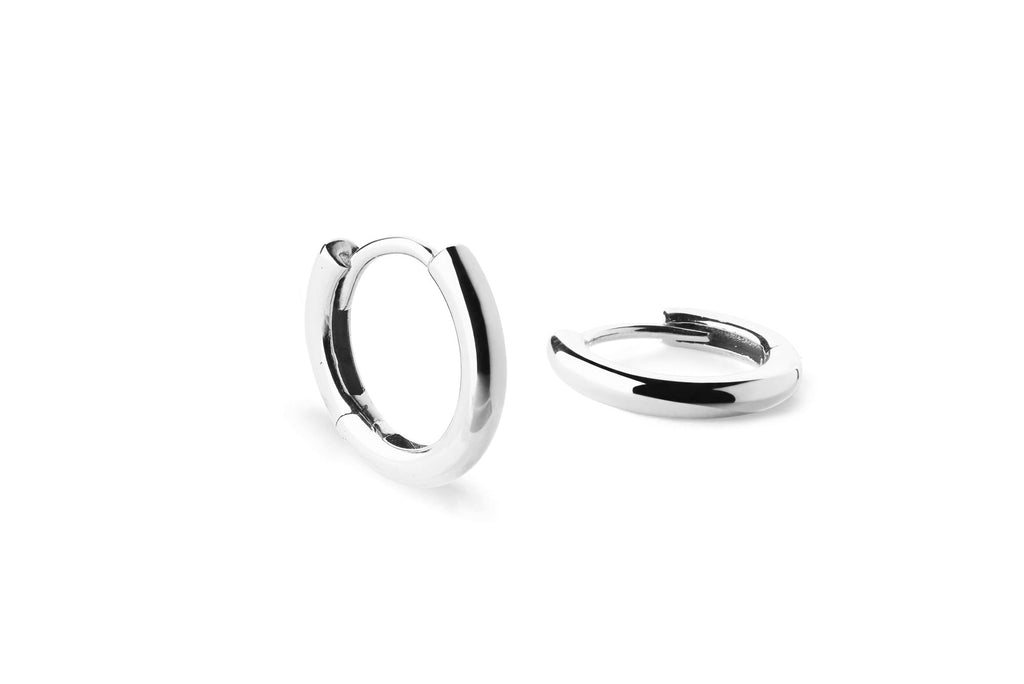 Schlank 14k Whitegold Hoops 8 mm