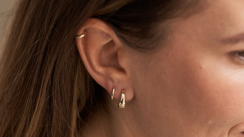 Sleek 14K Gold Hoops 8 mm