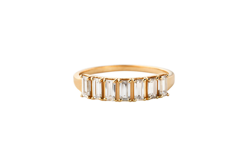 Baguette 14K or 18K Gold Ring w. Lab-Grown Diamonds