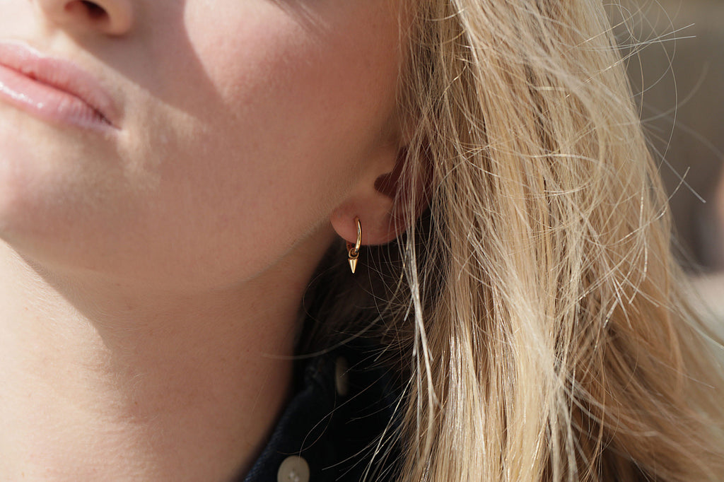 Spike 14K Gold Hoop Charm