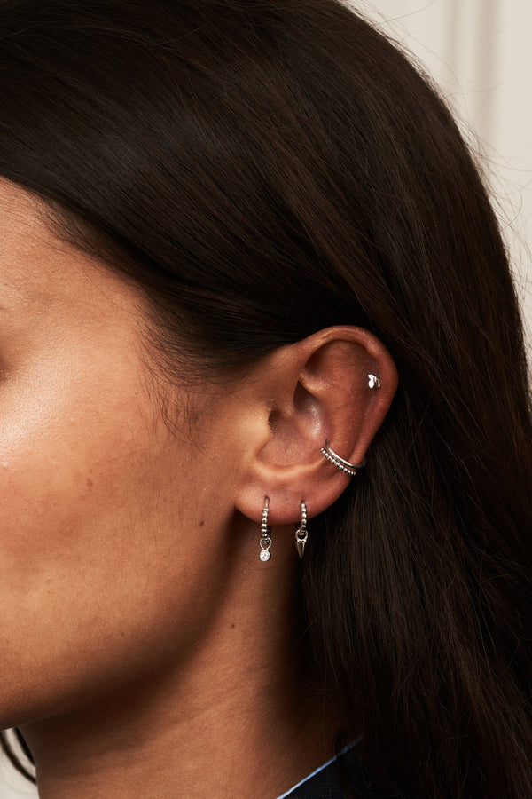 Spike 14K Whitegold Hoop Charm