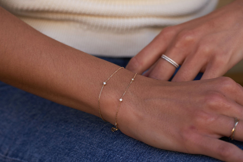 Station Diamant 14K Guld Armbånd