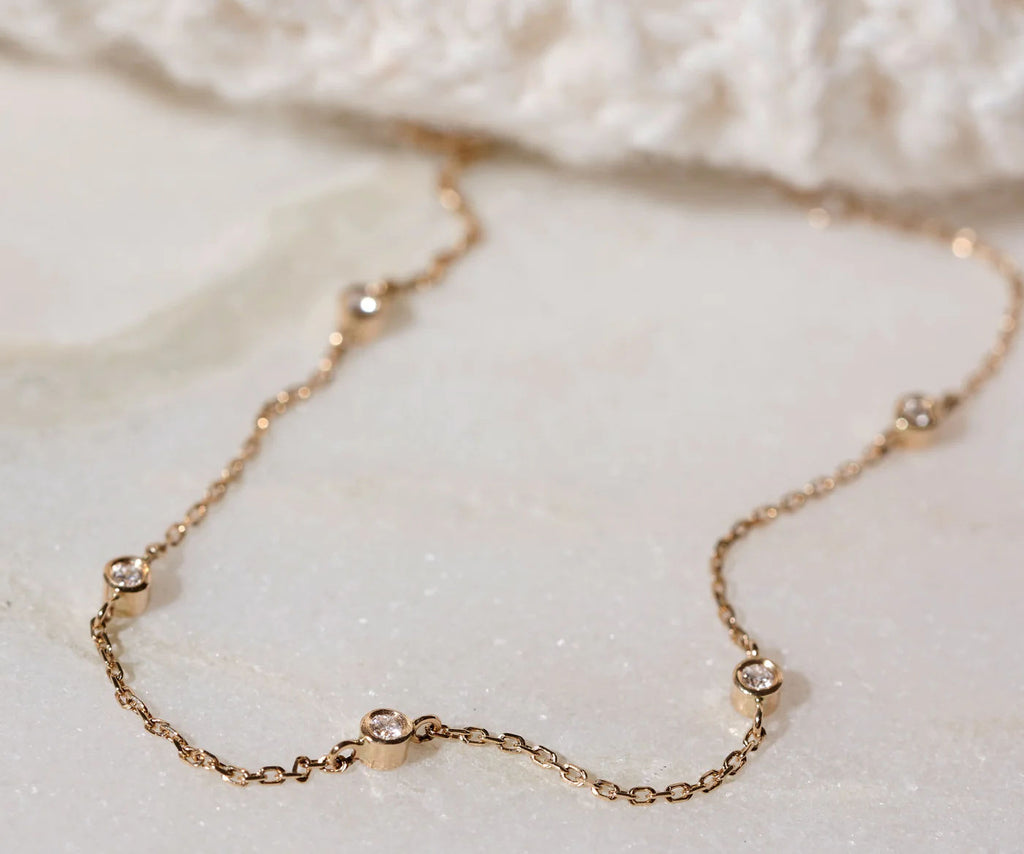 Station Diamant 14K Guld Armbånd