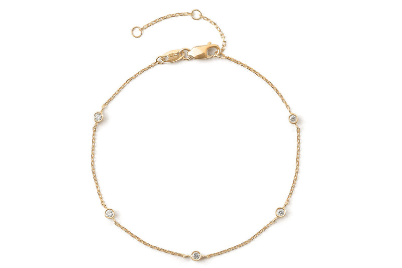 Station Diamond 14K Gold Bracelet