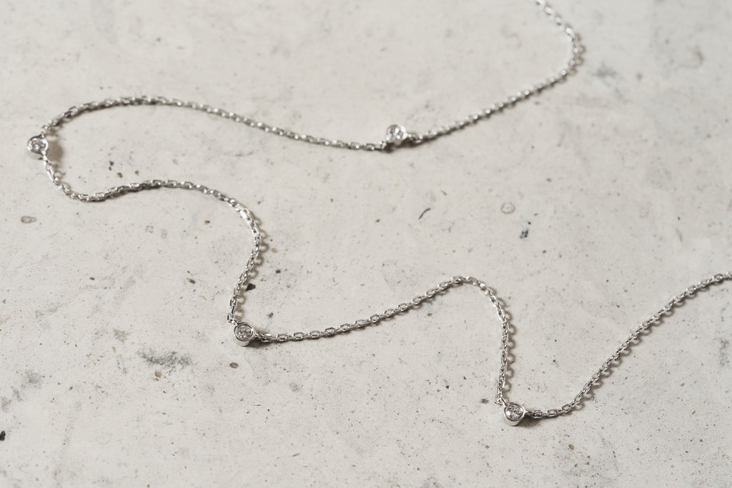 Station Diamond 14K Whitegold Necklace