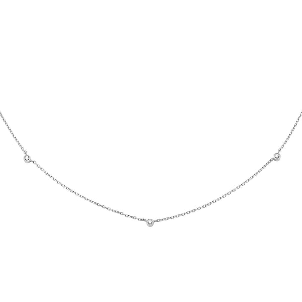 Station Diamond 14K Whitegold Necklace