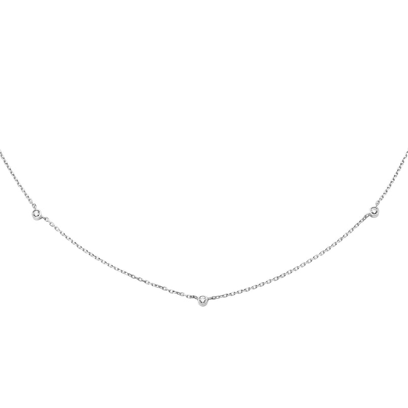 Station Diamond 14K Whitegold Necklace