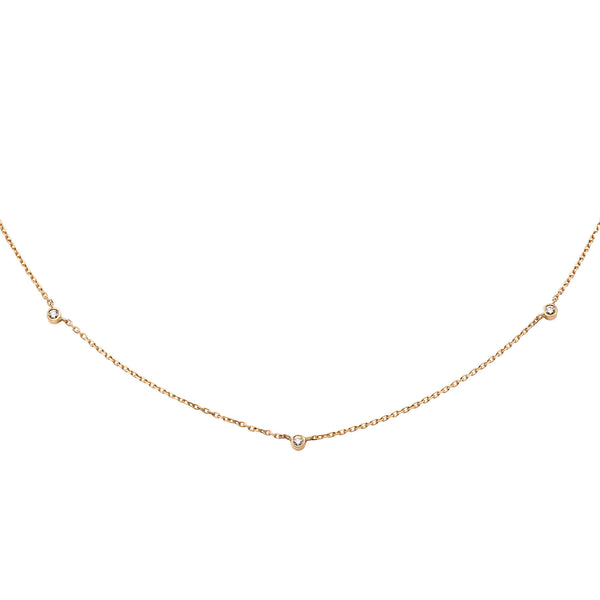 Station Diamond 14K Gold Necklace