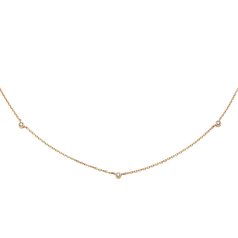 Station Diamond 14K Gold Necklace