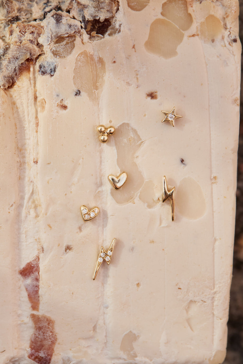 Diamond Lightning 14K Gold Studs