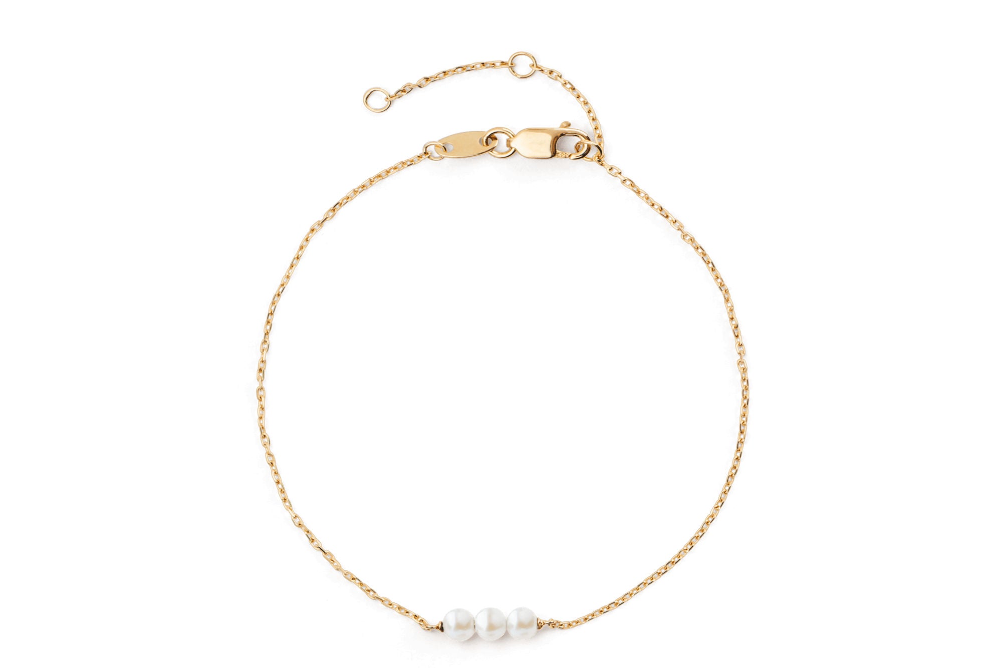 Threaded Pearl 14K Gold Bracelet