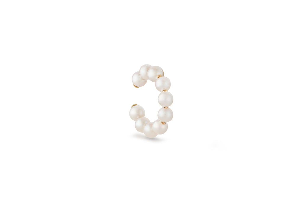 Threaded Pearl 14K Gold Ear Cuff