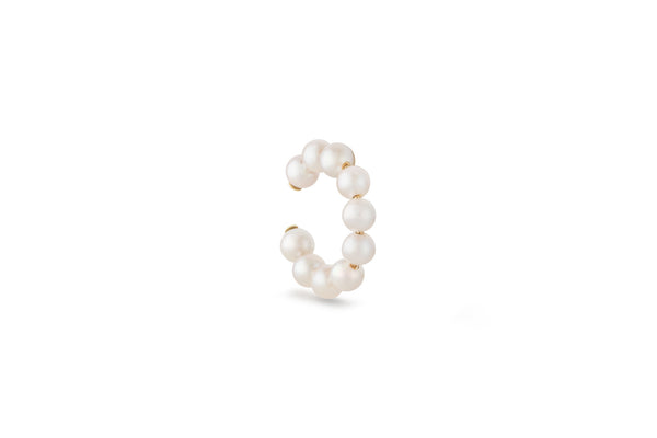 Threaded Pearl 14K Gold Ear Cuff