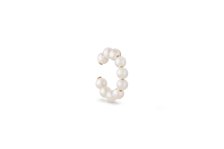 Threaded Pearl 14K Gold Ear Cuff
