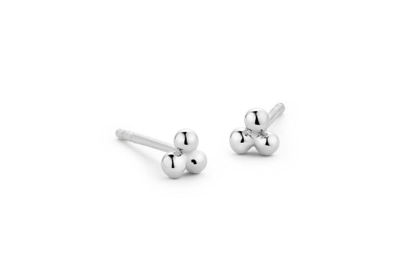 Three Dot 14K Whitegold Stud