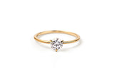 Three Prong 14K or 18K Gold Ring w. 0.5ct Lab-Grown Diamond