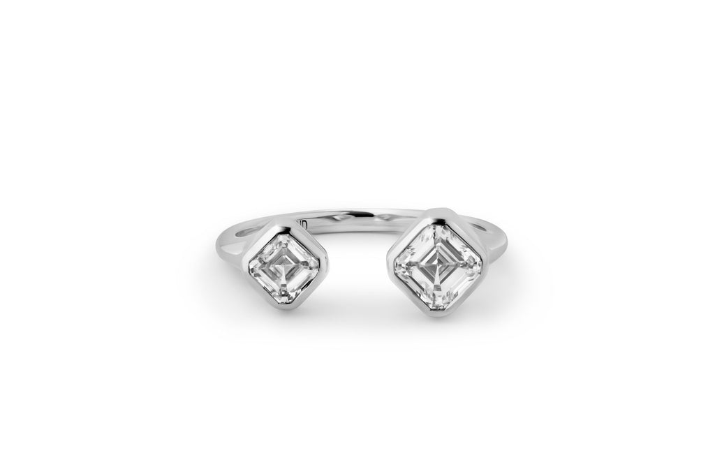 Toi Et Moi 14k or 18k Whitegold Ring w. Lab-Grown Diamonds